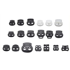 Black two holes single hole spring stopper/cord lock cord stopper