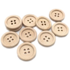 Natural wooden button