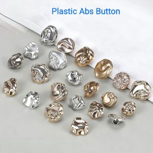 Irregular gold silver hook shank ABS plastic buttons for clothing
